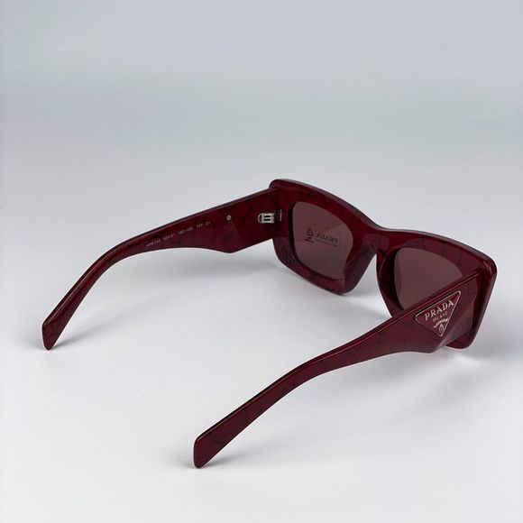 Prada PR13ZS 15D08S Sunglasses Etruscan Marble Red Dark Violet Cat Eye Women main image 13